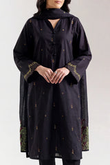 Solid Embroidered Cotton Stitched 2 Piece (Shirt/Trouser)