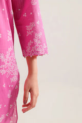 Unstitched Printed Self Strip Lawn 3 Piece