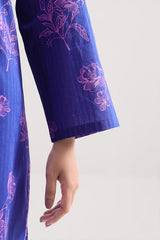 Unstitched Printed Self Strip Lawn 3 Piece