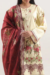 Unstitched Printed Lawn 3 Piece