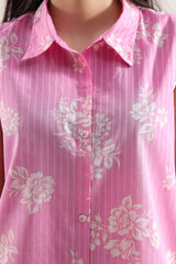 Unstitched Printed Self Strip Lawn 2 Piece (Shirt/Trouser)