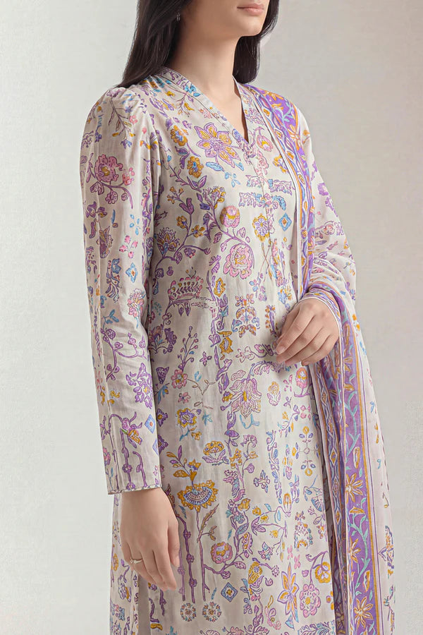 Unstitched Printed Lawn 3 Piece