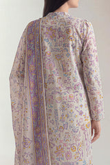Unstitched Printed Lawn 3 Piece
