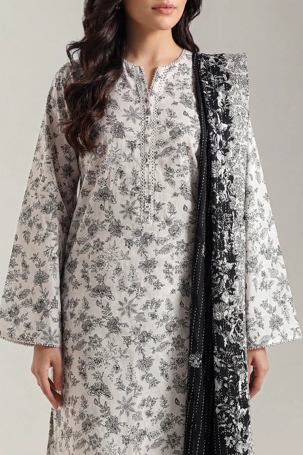 Unstitched Printed Lawn 3 Piece