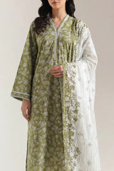 Unstitched Printed Lawn 3 Piece