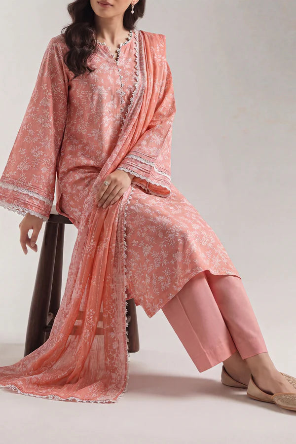 Unstitched Printed Lawn 3 Piece