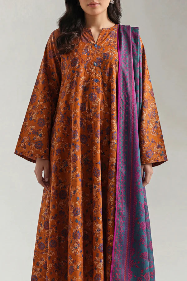 Unstitched Printed Lawn 3 Piece