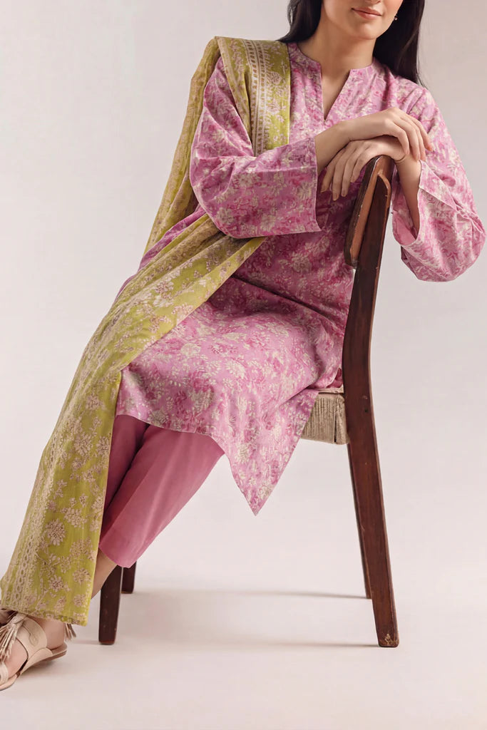 Unstitched Printed Lawn 3 Piece