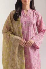 Unstitched Printed Lawn 3 Piece