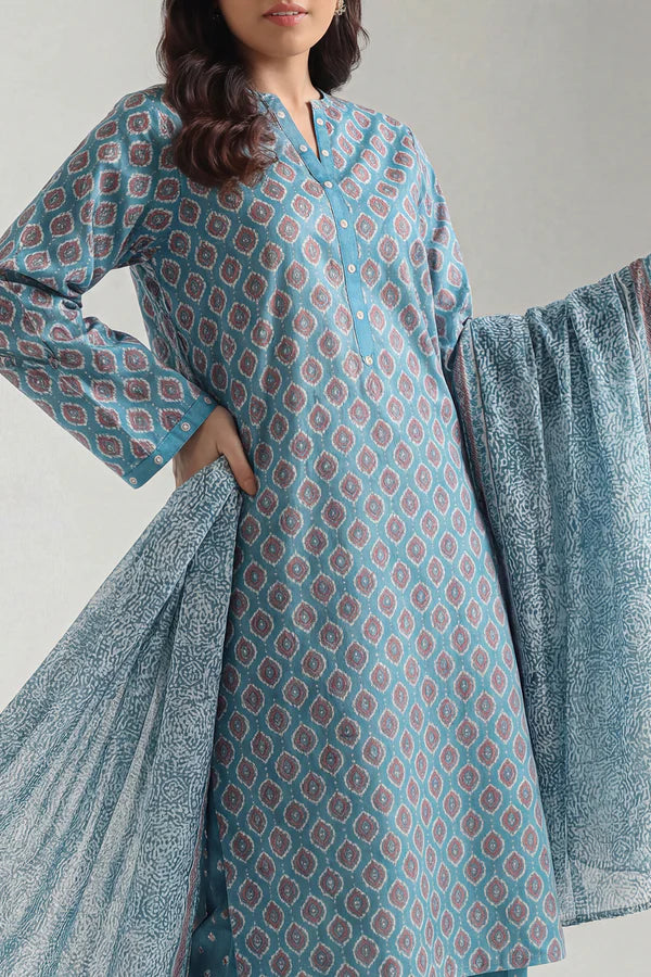 Unstitched Printed Lawn 3 Piece