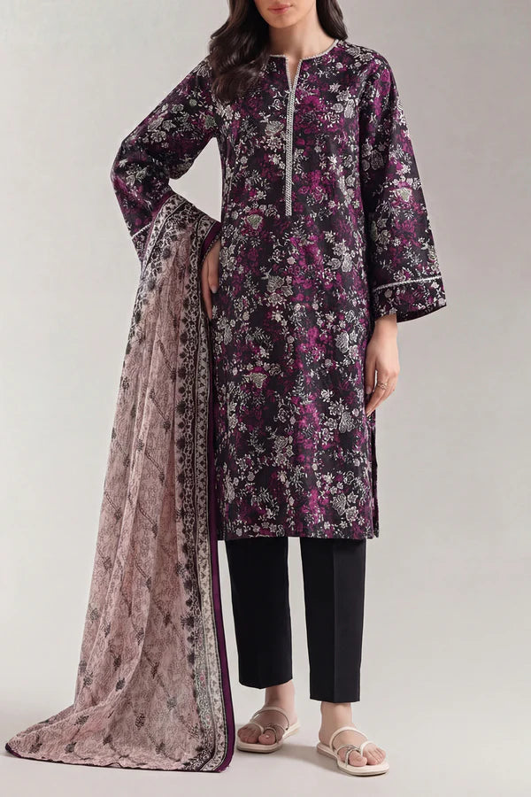 Unstitched Printed Lawn 3 Piece