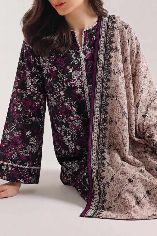 Unstitched Printed Lawn 3 Piece