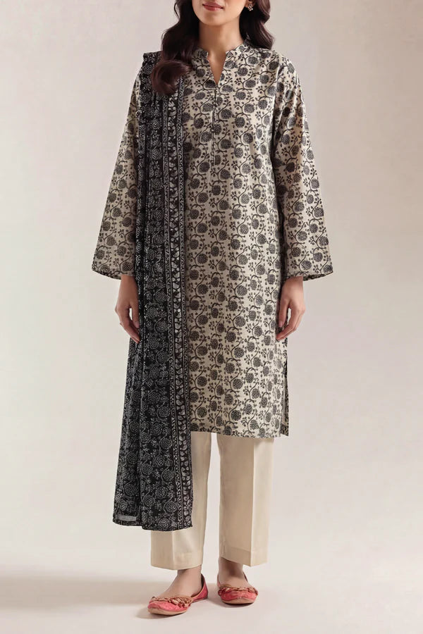 Unstitched Printed Lawn 3 Piece