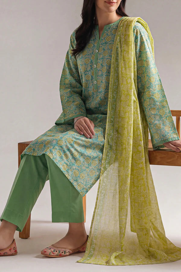 Unstitched Printed Lawn 3 Piece