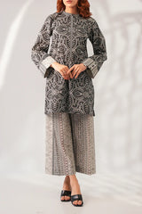 Unstitched Printed Self Strip Lawn 2 Piece (Shirt/Trouser)