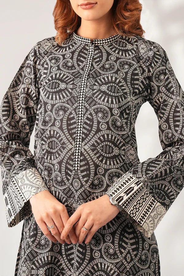 Unstitched Printed Self Strip Lawn 2 Piece (Shirt/Trouser)