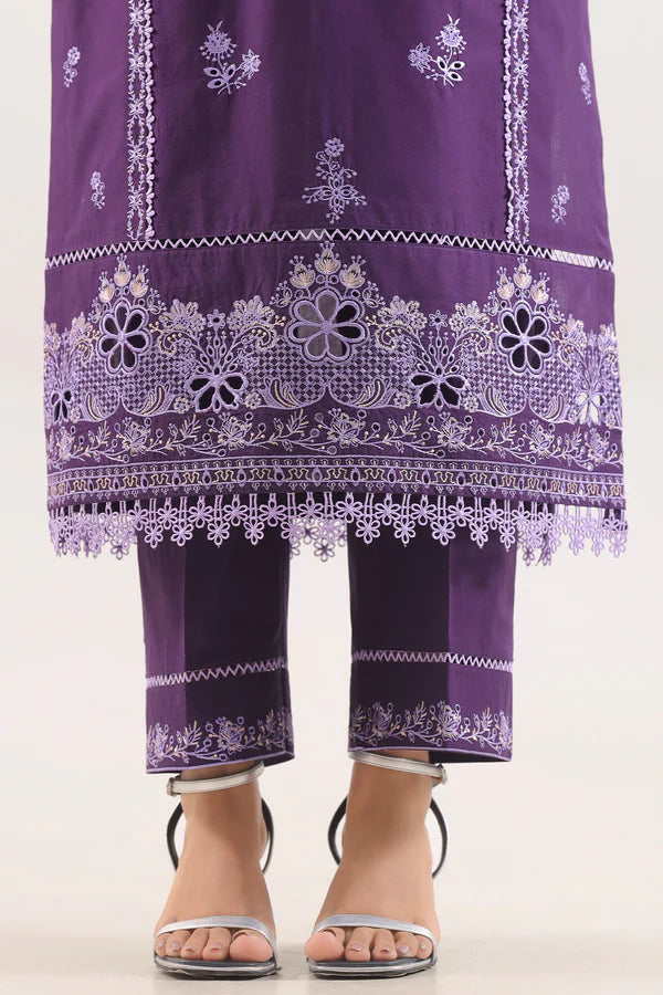 Unstitched Solid Embroidered Cambric 3 Piece