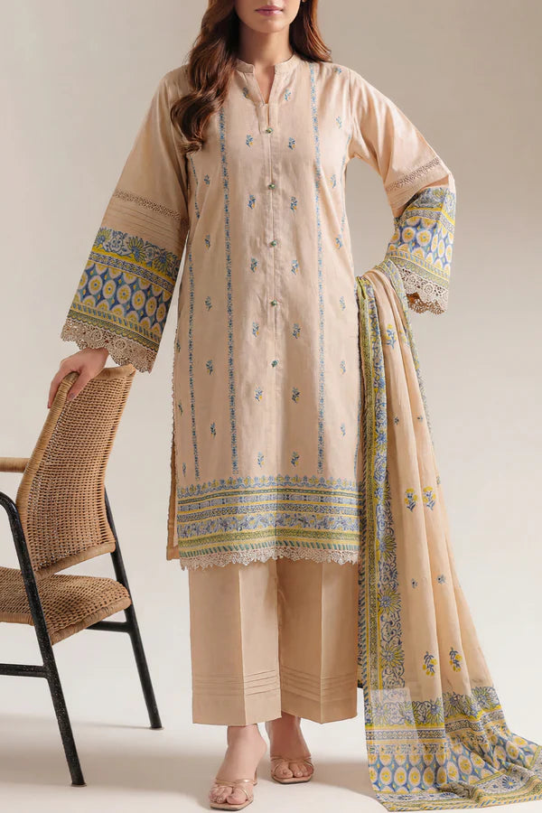 Unstitched Jacquard Cotton 3 Piece