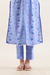 Unstitched Printed Stripe Lawn 3 Piece
