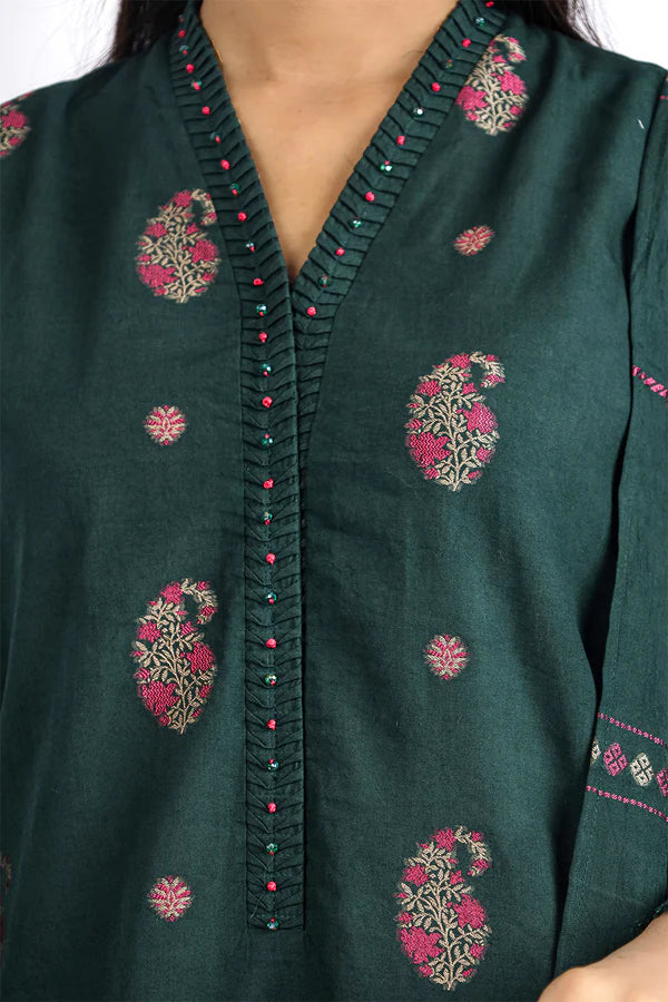 Unstitched Jacquard Cotton 2 Piece (Shirt/Trouser)