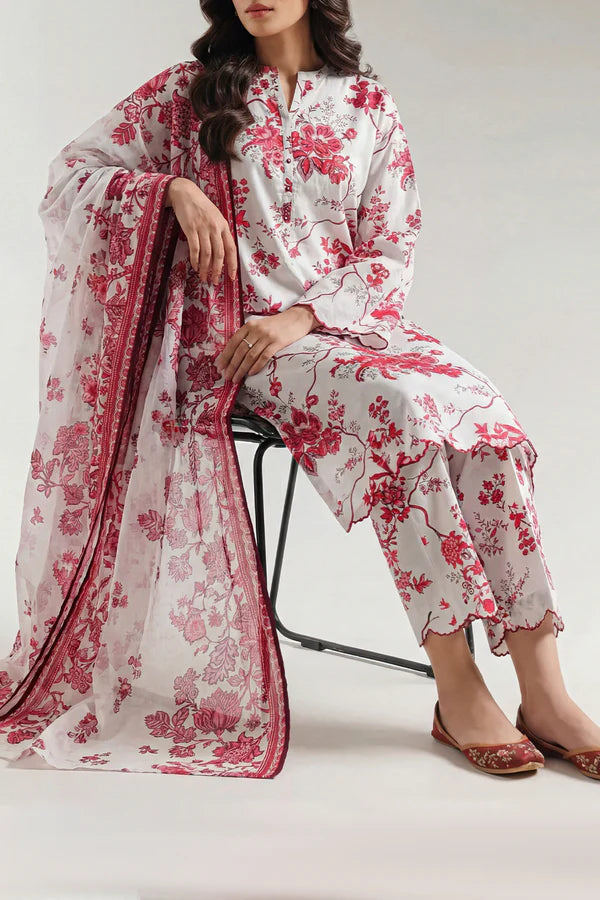 Unstitched Printed Lawn 3 Piece