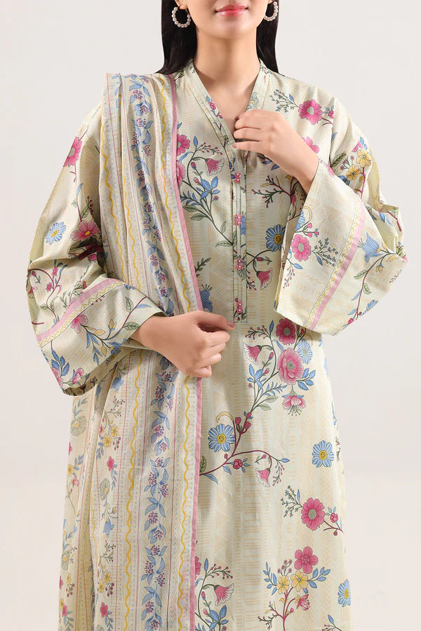 Unstitched Printed Lawn 3 Piece