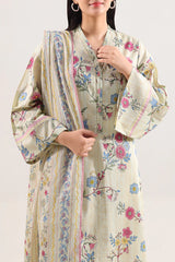Unstitched Printed Lawn 3 Piece