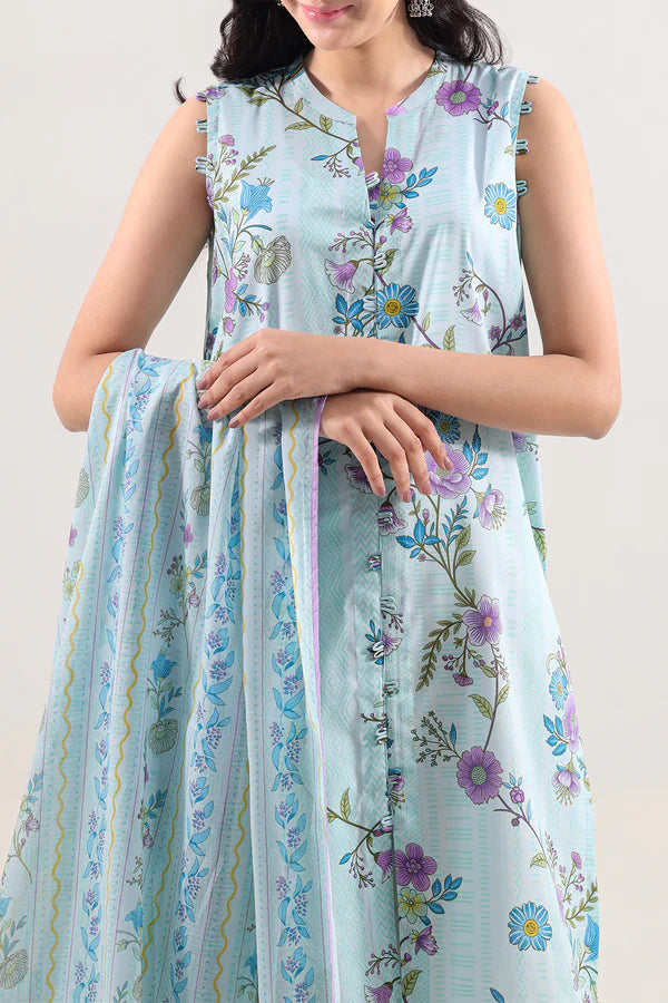 Unstitched Printed Lawn 3 Piece