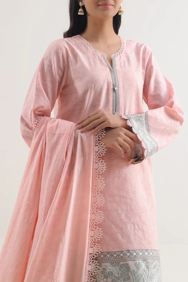 Unstitched Cotton Jacquard 3 Piece