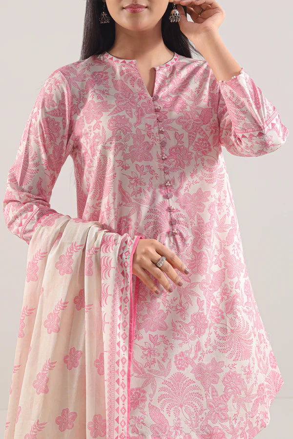 Unstitched Printed Lawn 3 Piece