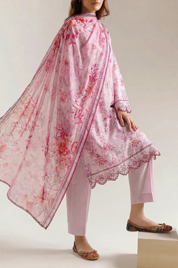 Unstitched Printed Lawn 3 Piece