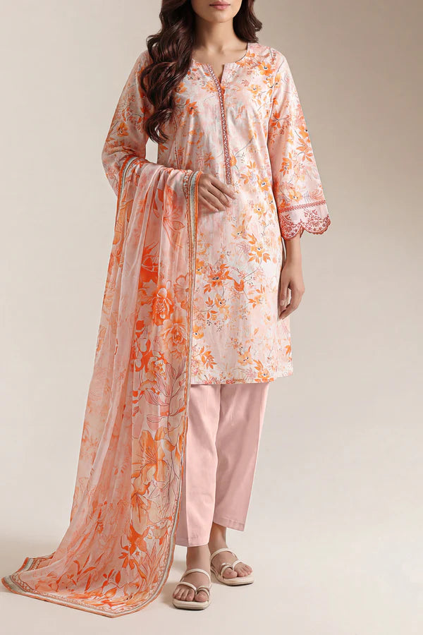 Unstitched Printed Lawn 3 Piece