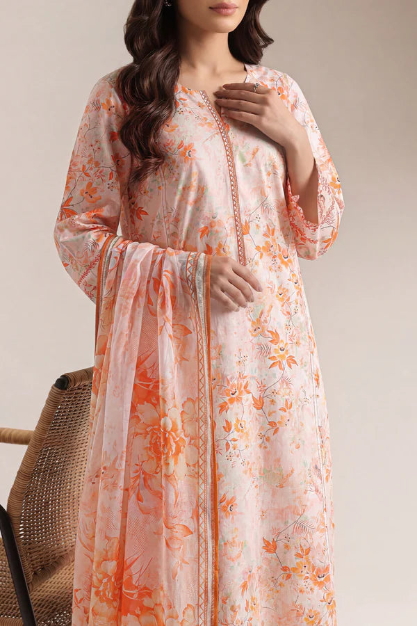 Unstitched Printed Lawn 3 Piece