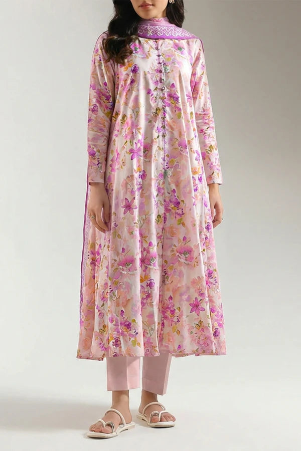 Unstitched Printed Lawn 3 Piece