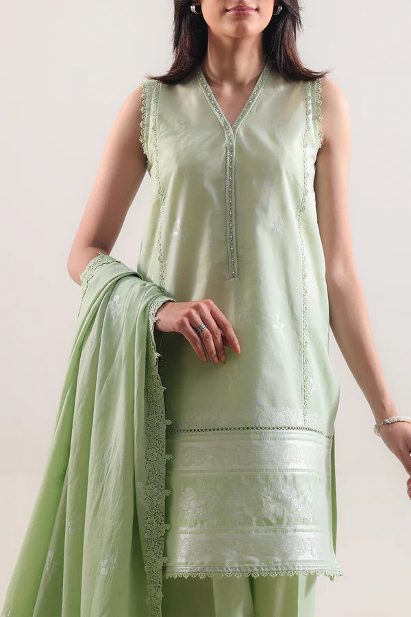 Unstitched Jacquard Cotton 3 Piece