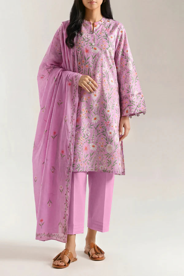 Unstitched Printed Lawn 3 Piece