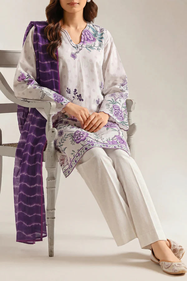 Unstitched Printed Lawn 3 Piece