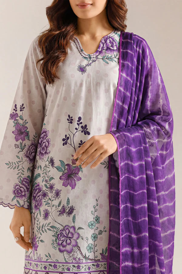 Unstitched Printed Lawn 3 Piece
