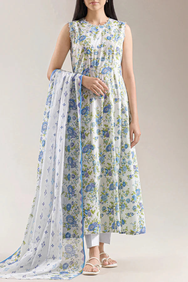 Unstitched Printed Lawn 3 Piece