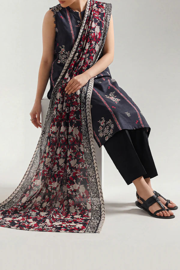 Unstitched Printed Lawn 3 Piece