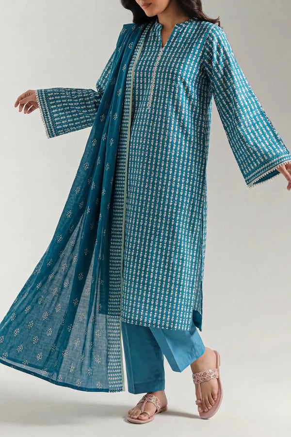 Unstitched Printed Lawn 3 Piece