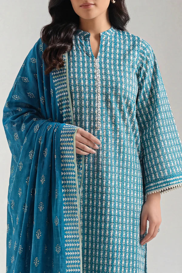 Unstitched Printed Lawn 3 Piece