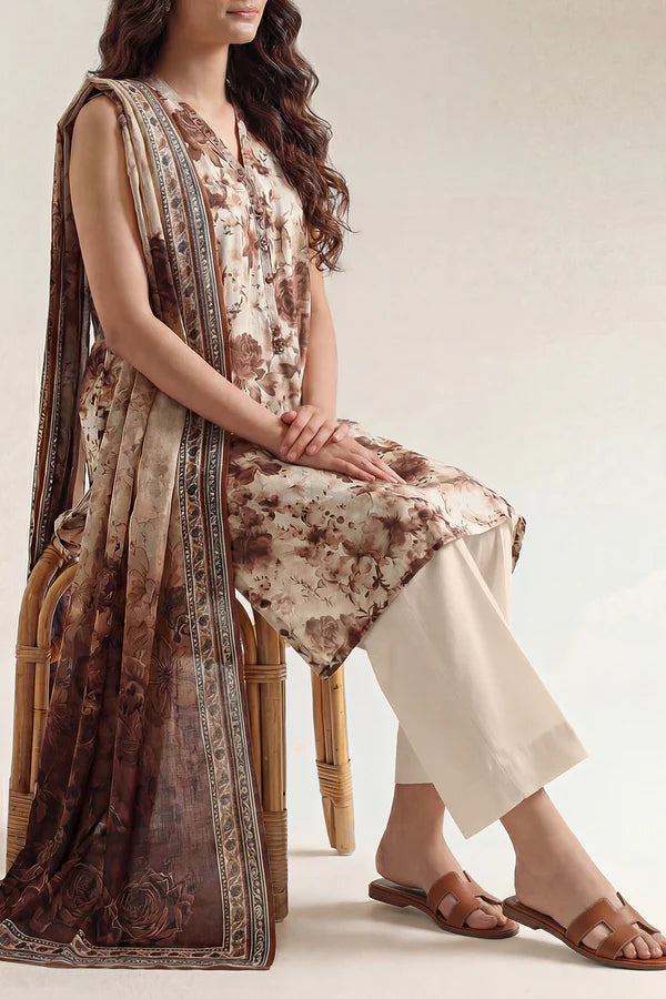 Unstitched Printed Lawn 3 Piece