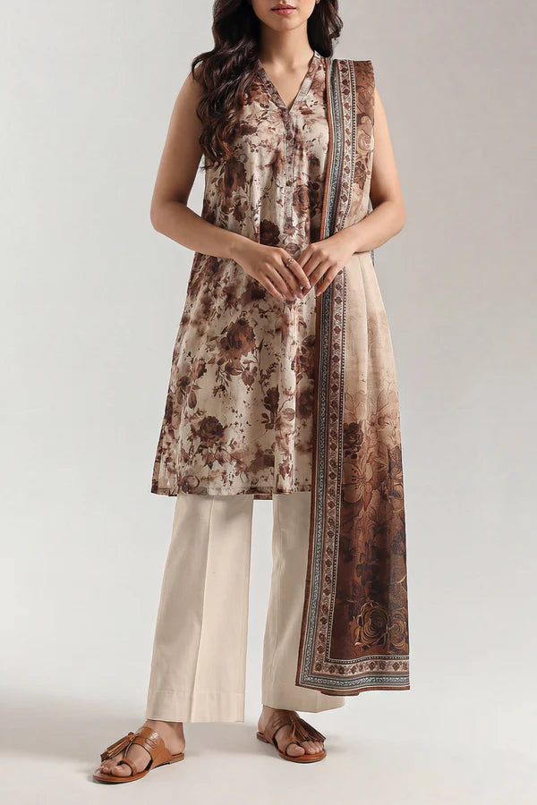 Unstitched Printed Lawn 3 Piece