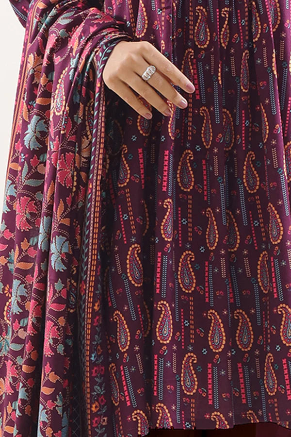 Unstitched Printed Lawn 3 Piece