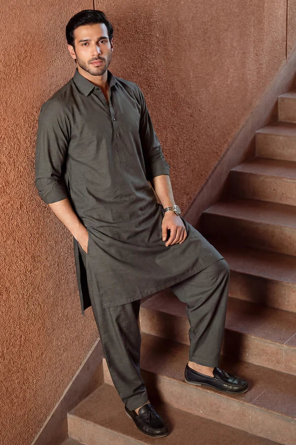 Unstitched Premium Blended Wear Suit (Signature) Gold