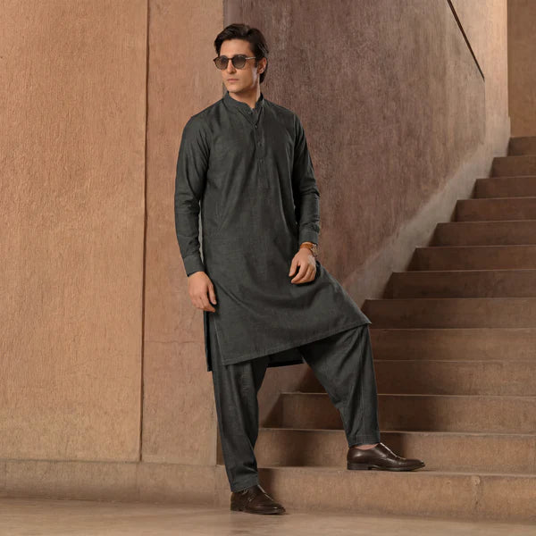 Unstitched Premium Blended Wear Suit (Signature) Gold