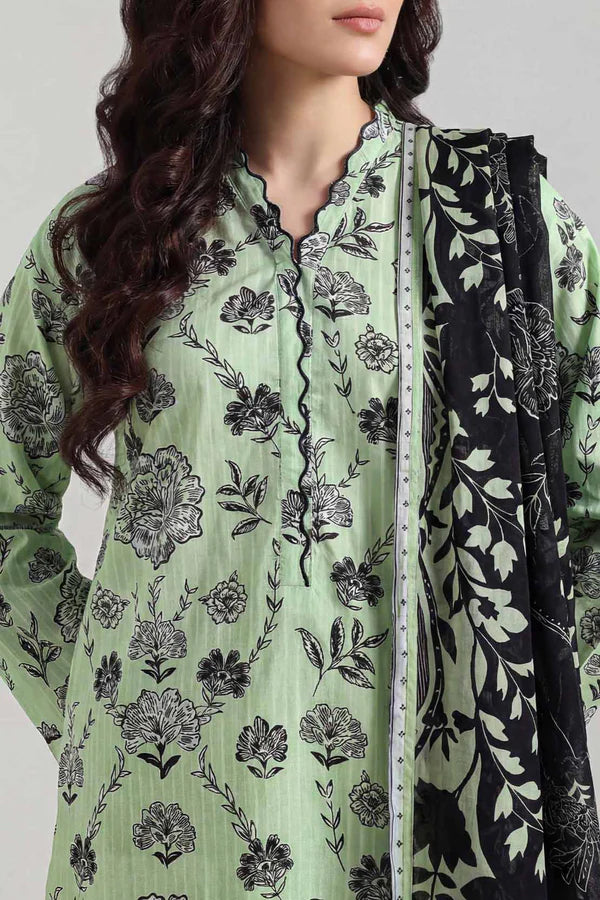 Unstitched Printed Lawn 3 Piece