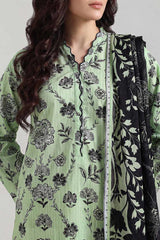 Unstitched Printed Self Strip Lawn 3 Piece