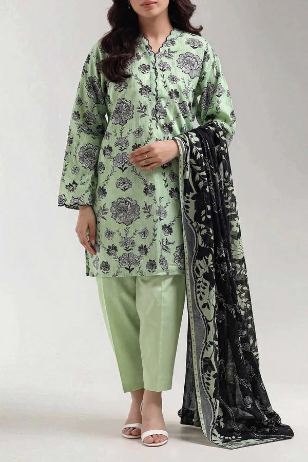 Unstitched Printed Lawn 3 Piece